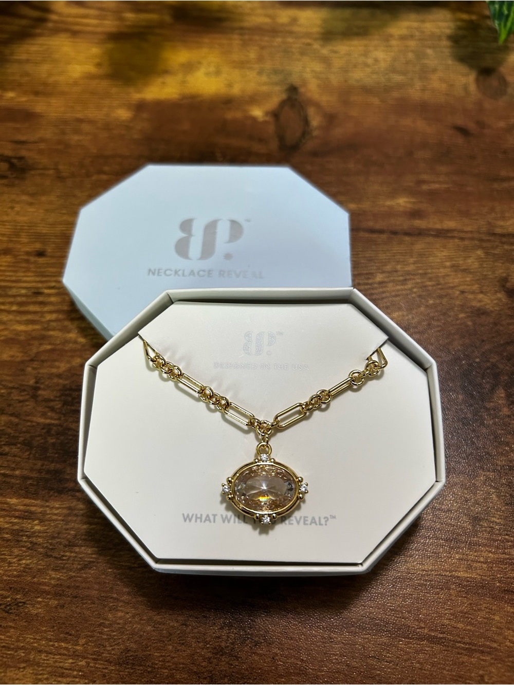 Bomb Party “She’s The Mood” Gold & Diamond CZ Necklace